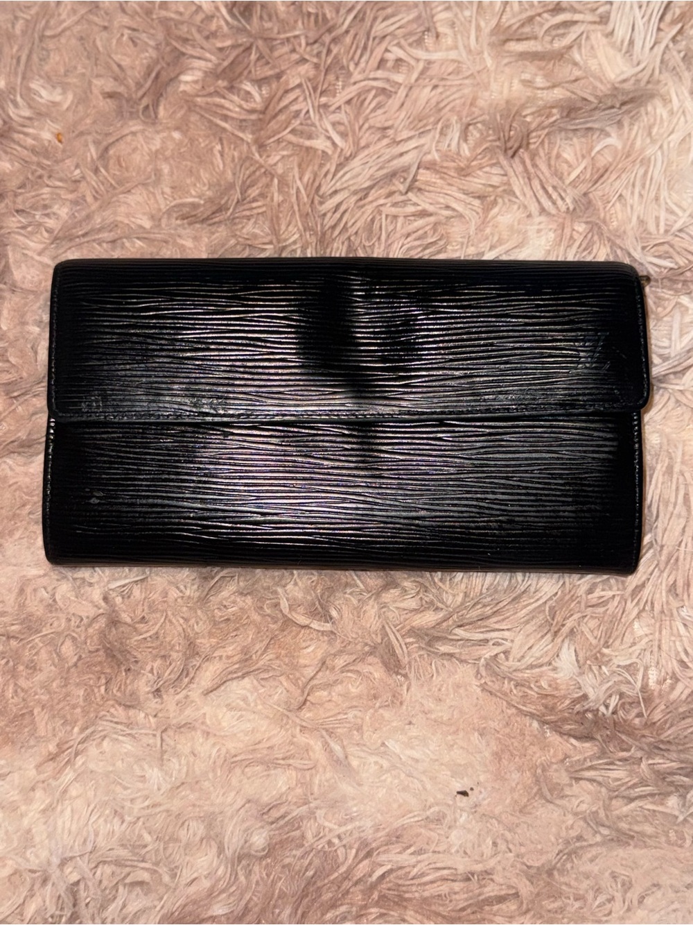 Louis Vuitton Black Epi Leather Long Wallet